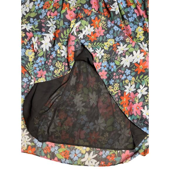 TopShop Woven Long Sleeve Ruffle Midi Dress in‎ Multi Floral Size 12 - Picture 11 of 11